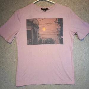 MissGuided Women's Short  Sleeve Pink Sunset T-Shirt NWOT Size Tall US-8